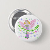 Badge Rond 5 Cm Les mamans sont des anges (Devant & derrière)