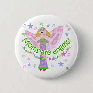 Badge Rond 5 Cm Les mamans sont des anges