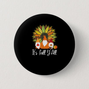 Badge Rond 5 Cm Les mannequins d’automne avec le Citrouille d’auto