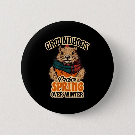 Badge Rond 5 Cm Les marmottes préfèrent le printemps à la journée  (Devant)