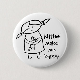 Badge Rond 5 Cm les minous me rendent heureux