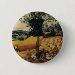 Badge Rond 5 Cm Les Moissonneurs par Pieter Brueghel l'Ancien