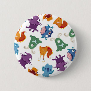 Badge Rond 5 Cm Les monstres fous Amusants Motifs colorés pour les