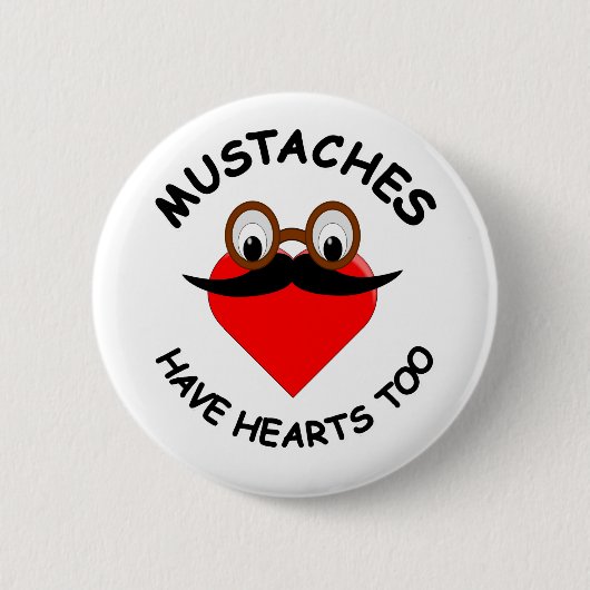 Badge Rond 5 Cm Les moustaches ont aussi des coeurs (Devant)