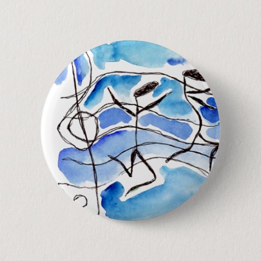 Badge Rond 5 Cm Les notes musicales viennent en musique de la vie (Devant)