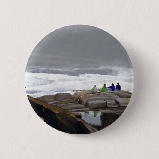 Badge Rond 5 Cm Les Observateurs de Vagues (Devant)