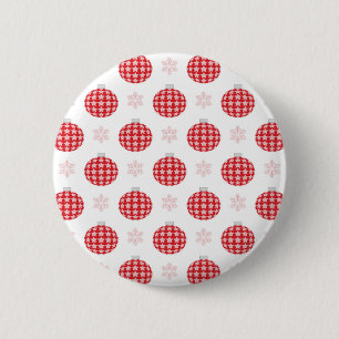 Badge Rond 5 Cm Les ornements de Noël rouges