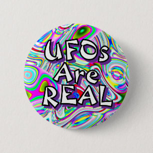 Badge Rond 5 Cm Les OVNIS sont RÉELS (vous pouvez changer les mots