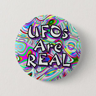 Badge Rond 5 Cm Les OVNIS sont RÉELS (vous pouvez changer les mots
