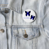 Badge Rond 5 Cm Les papillons de ruban bleu empêchent le bouton de (En situation)