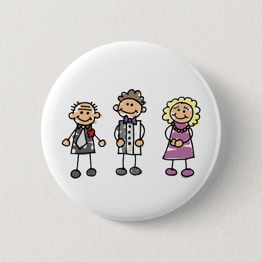 Badge Rond 5 Cm Les Parents De La Salle Le Jour Du Mariage (Devant)