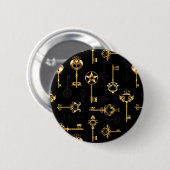 Badge Rond 5 Cm Les Patters de Seamless avec Golden Keys (Devant & derrière)
