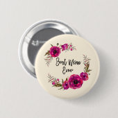 Badge Rond 5 Cm Les pavois rose Fuchsia Meilleure Maman Jamais - D (Devant & derrière)
