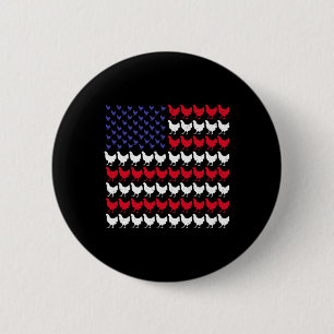 Badge Rond 5 Cm Les paysans patriotiques 4 juillet drapeau américa
