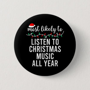 Badge Rond 5 Cm Les plus probables à Noël Correspondant Pajamas De