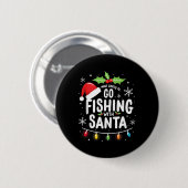Badge Rond 5 Cm Les Plus Probables D'Aller Pêcher Avec Père Noël P (Devant & derrière)