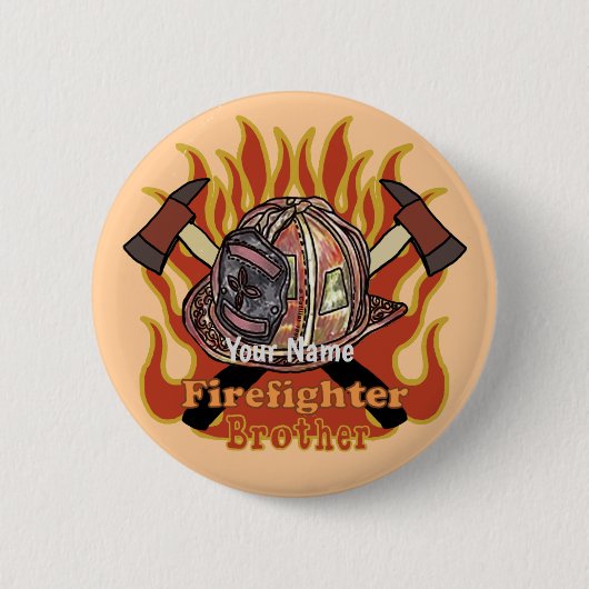 Badge Rond 5 Cm Les pompiers sont frères (Devant)