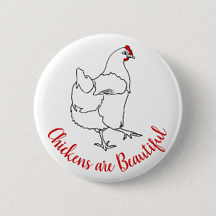 Badge Rond 5 Cm Les poulets sont de beaux mignons Danses amusantes