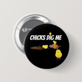 BADGE ROND 5 CM LES POUSSINS M'ADORENT (Devant & derrière)