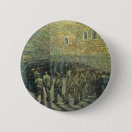 Badge Rond 5 Cm Les Prisonniers faisant de l'exercice de Vincent v (Devant)
