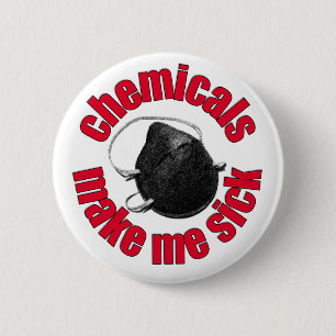 Badge Rond 5 Cm les produits chimiques me font le malade - masque