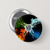 Badge Rond 5 Cm Les quatre éléments (Devant & derrière)