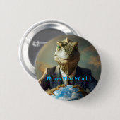 Badge Rond 5 Cm Les Reptiliens Dirigent Le Monde (Devant & derrière)