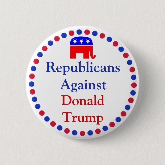 Badge Rond 5 Cm Les républicains contre Donald Trump Button (Devant)