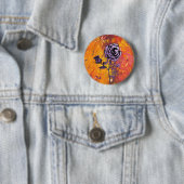 Badge Rond 5 Cm Les roses sont pourpres (En situation)
