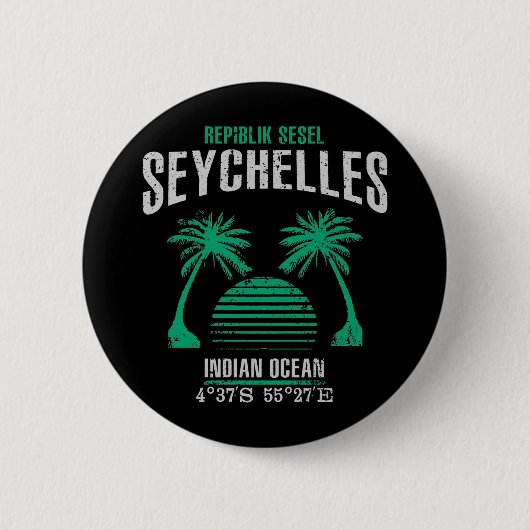 Badge Rond 5 Cm Les Seychelles (Devant)
