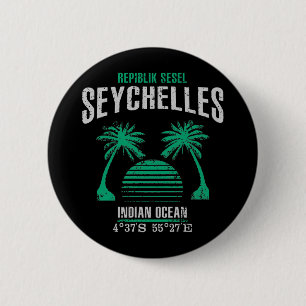 Badge Rond 5 Cm Les Seychelles