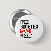 Badge Rond 5 Cm Les sociétés libres lisent librement (Devant & derrière)