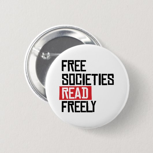 Badge Rond 5 Cm Les sociétés libres lisent librement (Devant & derrière)