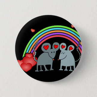 Badge Rond 5 Cm Les souris en amour Valentines