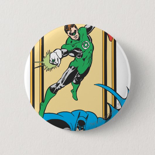 Badge Rond 5 Cm Les super-héros en action (Devant)