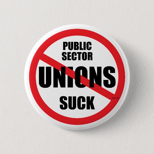 Badge Rond 5 Cm Les syndicats du secteur public s'emparent (Devant)
