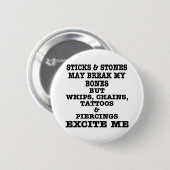 Badge Rond 5 Cm Les tatouages et les perforations de chaînes de (Devant & derrière)