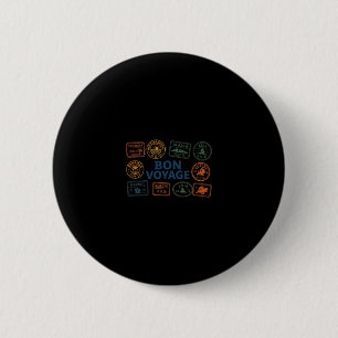 Badge Rond 5 Cm Les timbres de voyage de croisière de vacances