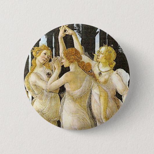 Badge Rond 5 Cm Les trois grâces de Sandro Botticelli (Devant)