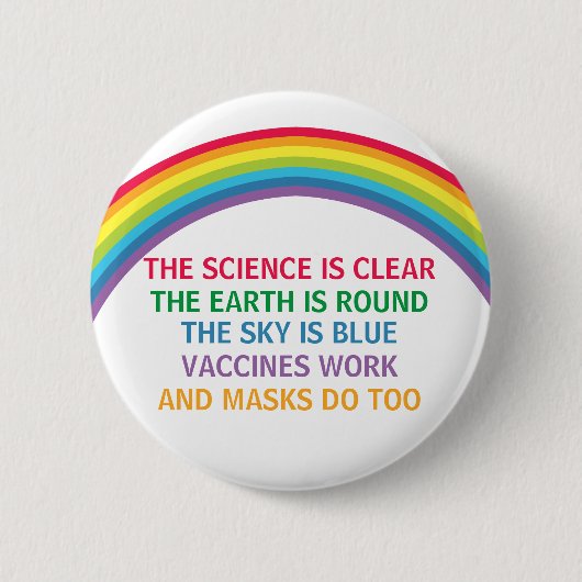 Badge Rond 5 Cm Les vaccins fonctionnent porter un masque citation (Devant)