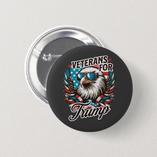 Badge Rond 5 Cm Les vétérans de Trump (Devant & derrière)