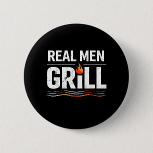 Badge Rond 5 Cm Les vrais hommes grillent le roi du BBQ Fête des p