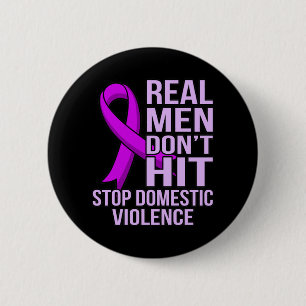 Badge Rond 5 Cm Les vrais hommes ne frappent pas la violence domes