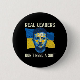 Badge Rond 5 Cm Les vrais leaders de l'Ukraine n'ont pas besoin de