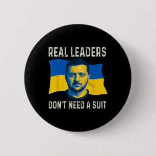Badge Rond 5 Cm Les vrais leaders de l'Ukraine n'ont pas besoin de
