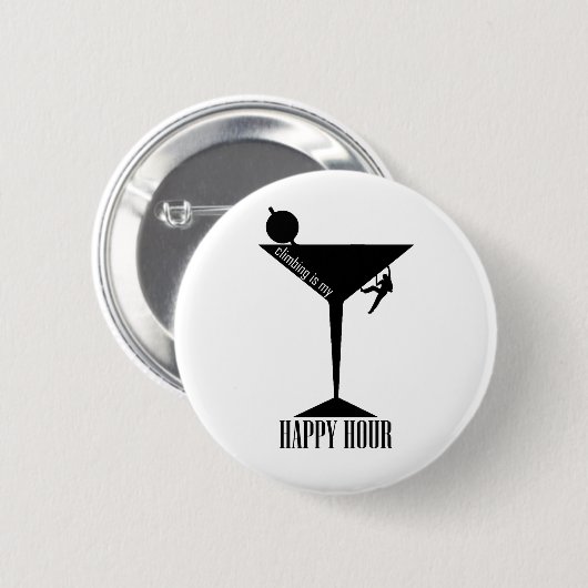 Badge Rond 5 Cm L'Escalade Est Mon Heureuse Heure (Devant & derrière)