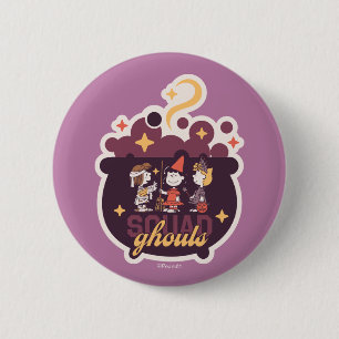 Badge Rond 5 Cm L'escouade Peanuts de citrouilles pour Halloween