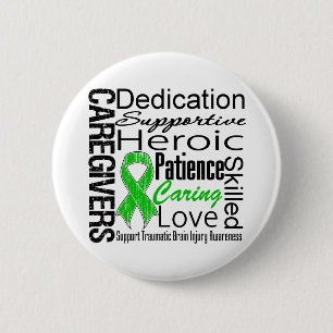 Badge Rond 5 Cm Lésion cérébrale traumatique de collage de