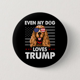 Badge Rond 5 Cm L'Espagnol même mon chien aime Trump drôle