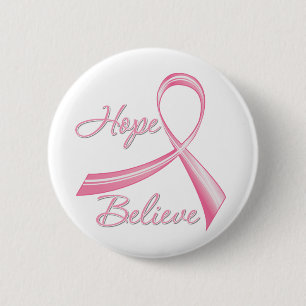 Badge Rond 5 Cm L'espoir croient le cancer du sein de ruban de